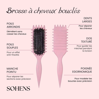 Brosse coiffante 3 en 1 pour boucles
