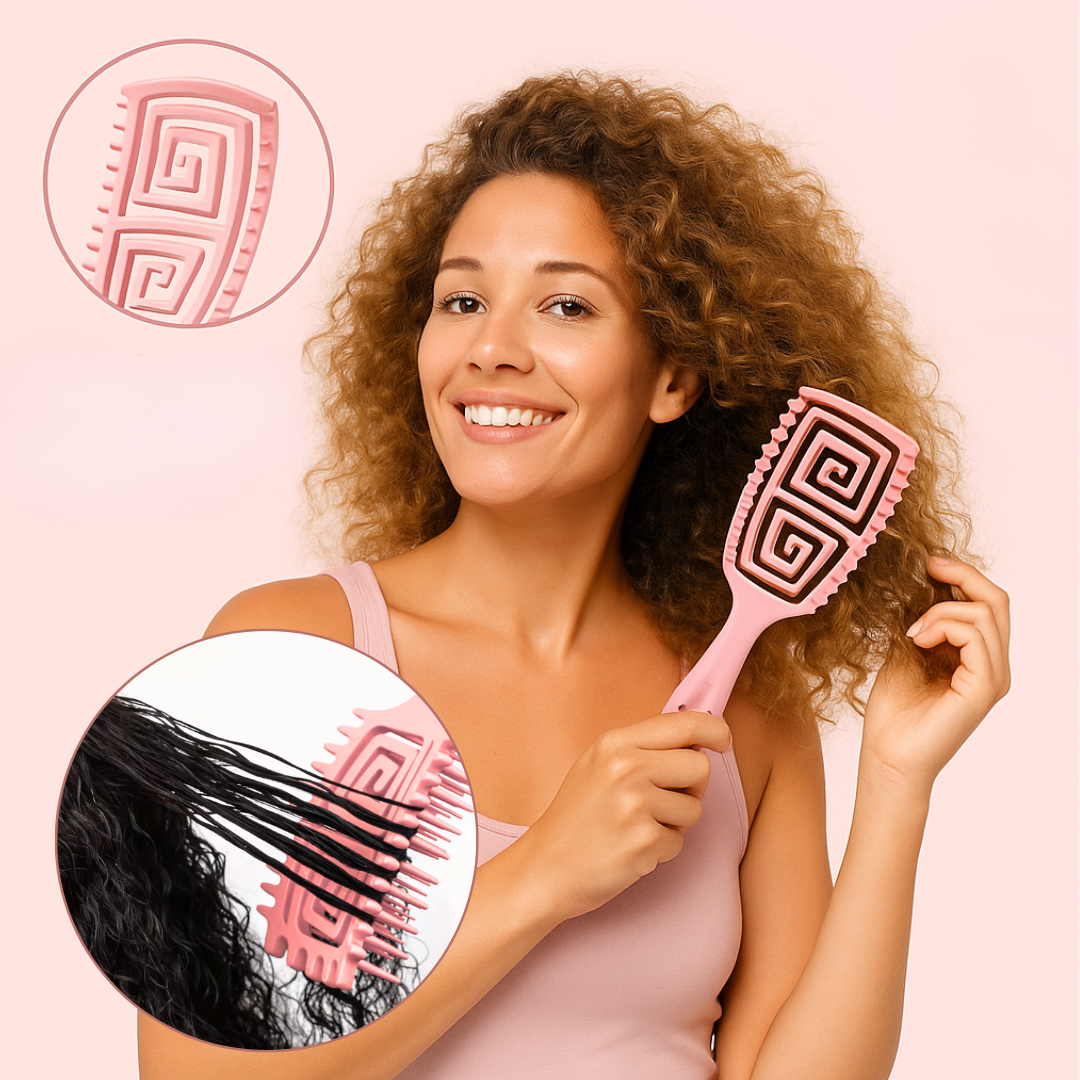 Brosse coiffante 3 en 1 pour boucles